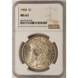 1900 $1 Morgan Silver Dollar Coin NGC MS63