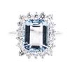 Image 2 : 14KT White Gold 3.80 ctw Aquamarine and Diamond Ring