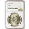 Image 1 : 1885 $1 Morgan Silver Dollar Coin NGC MS63