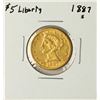 Image 1 : 1887-S $5 Liberty Head Half Eagle Gold Coin