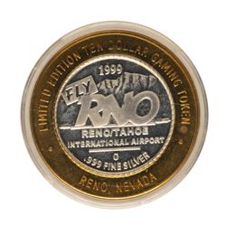 .999 Fine Silver Reno Tahoe International Airport $10 Limited Edition Gaming Tok