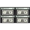Image 1 : Lot of (4) Consecutive 1957A $1 Silver Certificate Notes PMG Superb Gem Unc. 67E