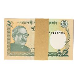 Pack of (100) Uncirculated 2016 Bangladesh 2 Taka Bank Notes