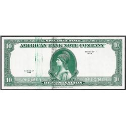 1929 Ten Unit American Bank Note Test Note As Made Ink Smear ERROR