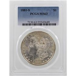 1881-S $1 Morgan Silver Dollar Coin PCGS MS63