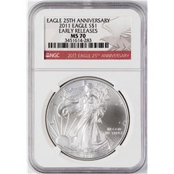 2011 $1 American Silver Eagle Coin NGC MS70 Early Releases