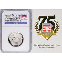 Opening Day 2014-S Proof Baseball Hall of Fame Half Dollar Coin NGC PF70