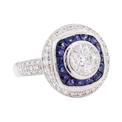 18KT White Gold 2.19 ctw Sapphire and Diamond Ring