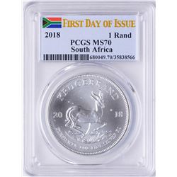 2018 South Africa Krugerrand Silver Coin PCGS MS70 First Issue
