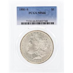 1881-S $1 Morgan Silver Dollar Coin PCGS MS66