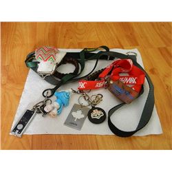 BAG OF ASSORTED KEY CHAINS & LANYARDS