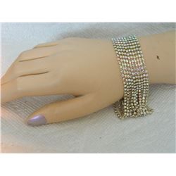 BRACELET - 10 STRAND RHINESTONES - 1 STRAND AS-IS - SEE PICS