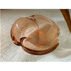 DEPRESSION GLASS - ROSE GLASS - NO VISABLE SEAMS
