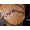 Image 1 : LEATHER HAND TOOLED GUN BELT - DARK COLOR NO GUN POCKET