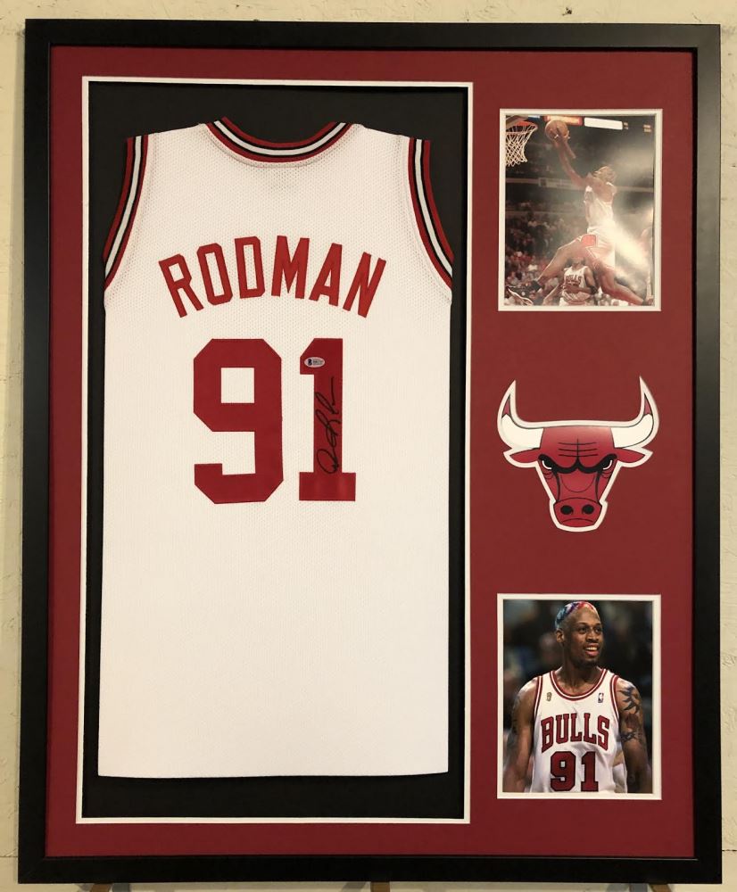 dennis rodman framed jersey