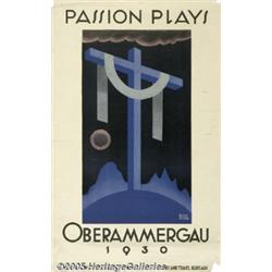 ORIGINAL 1930 GERMAN TRAVEL POSTER OBERAMMERGAU P