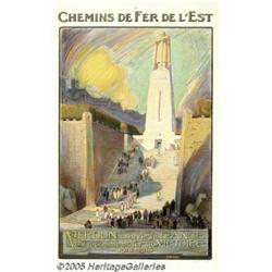 ORIGINAL 1930 FRENCH RAIL POSTER STRASBOURG Chemi