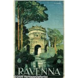ORIGINAL C1930 ITALIAN RAIL POSTER (RAVENNA) Rave