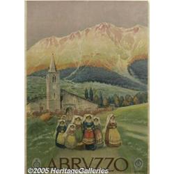 ORIGINAL C1930 ITALIAN RAIL TRAVEL POSTER (ABRUZZ