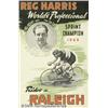 Image 1 : 1949 BRITISH RALEIGH BICYCLE POSTER REG HARRIS Ra