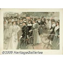 1896 VANITY FAIR BICYCLE DOUBLE PAGE LITHO HYDE P