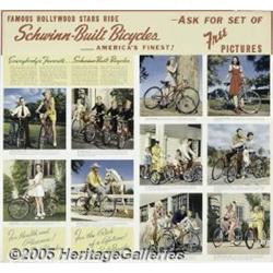 C1941 POSTER: HOLLYWOOD STARS ENDORSE SCHWINN BIC