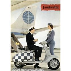 1961 LAMBRETTA MOTOR SCOOTER PAN AM POSTER Lambre