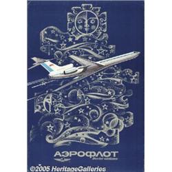 1974 AEROFLAT RUSSIAN AIRLINE TRAVEL POSTER Aerof