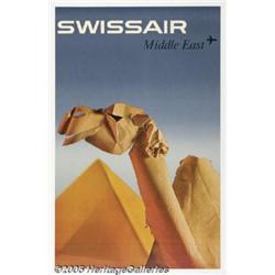 SWISSAIR 1961 TRAVEL POSTER EGYPT IMAGE Swissair 