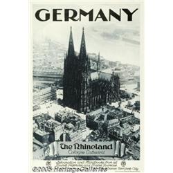 1933 ORIGINAL GERMAN TRAVEL POSTER RHINELAND Germ