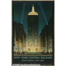 NEW YORK CENTRAL BUILDING POSTER 1930 BONSTELL Ne