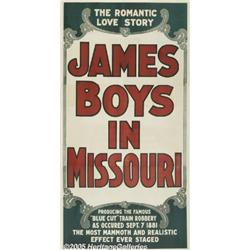 C1890 THEATER POSTER JAMES BOYS IN MISSOURI The J