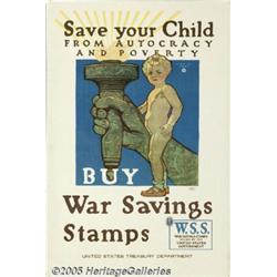 WW I POSTER SAVE YOUR CHILD 1918 Save Your Child 
