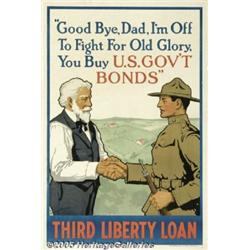 WW 1 POSTER GOODBYE DAD 1918 LAWRENCE HARRIS Good