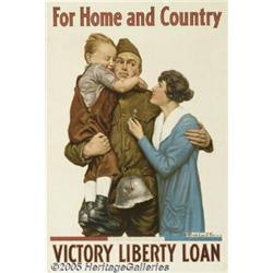 WW I POSTER FOR HOME AND COUNTRY EVERITT 1918 For
