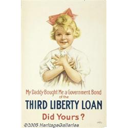 WW I POSTER MY DADDY LIBERTY LOAN 1918 My Daddy B