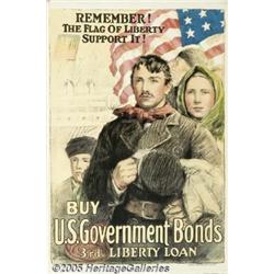 WW I POSTER REMEMBER THE FLAG OF LIBERTY 1918 Rem