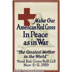 WW I POSTER RED CROSS IN PEACE AND WAR 1919 Make 