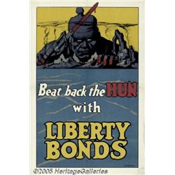 WW I POSTER BEAT BACK THE HUN 1918  Beat Back The