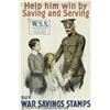 WW I POSTER HELP HIM WIN (SAVING STAMPS) 1917  He