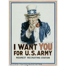 WW I POSTER 'I WANT YOU' J.M. FLAGG 1917 I Want Y