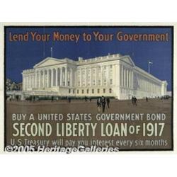 WW I POSTER LEND YOUR MONEY LIBERTY LOAN 1917 Len