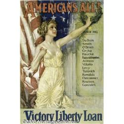 WORLD WAR I POSTER AMERICANS ALL 1918 H.C. CHRIST
