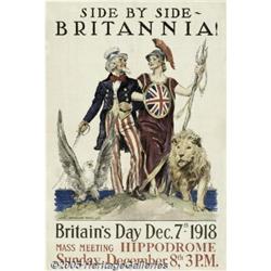 WORLD WAR I POSTER SIDE BY SIDE J.M.FLAGG 1918 Si