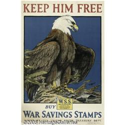 WWI POSTER KEEP HIM FREE 1918 BULL Keep Him Free 