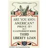Image 1 : WORLD WAR I POSTER 100% AMERICAN 1918 LOAN Are Yo