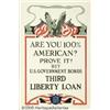 Image 2 : WORLD WAR I POSTER 100% AMERICAN 1918 LOAN Are Yo