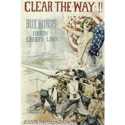 WORLD WAR I POSTER CLEAR THE WAY CHRISTY 1917 Cle