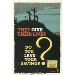 WORLD WAR I POSTER THEY GIVE THEIR LIVES 1918 The