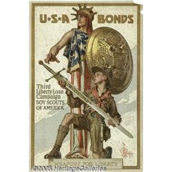 WORLD WAR I POSTER LEYENDECKER BOY SCOUT 1918 Wea